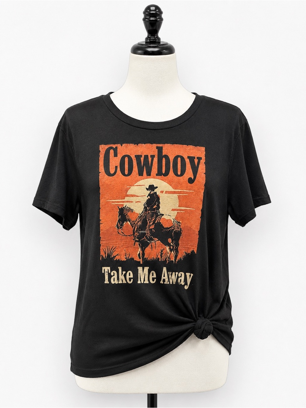 Cowboy 'Take Me Away' Graphic Short Sleeve Tee - Black